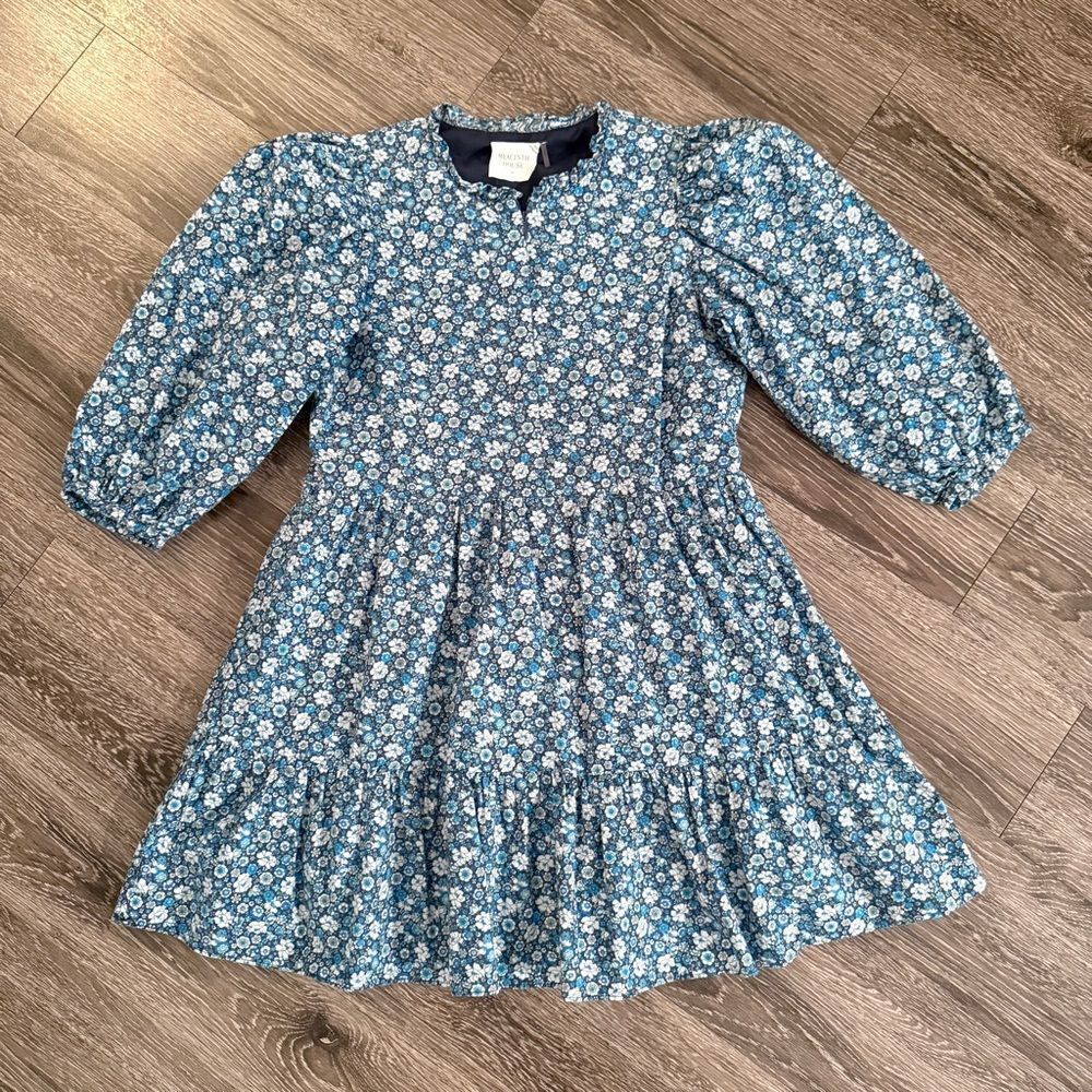 Hyacinth House Blue Zip Front Flora Mini Dress